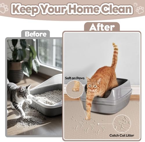 Silicone Cat Litter Mat for Litter Box 40”x28” Large Cat Mat - Image 2