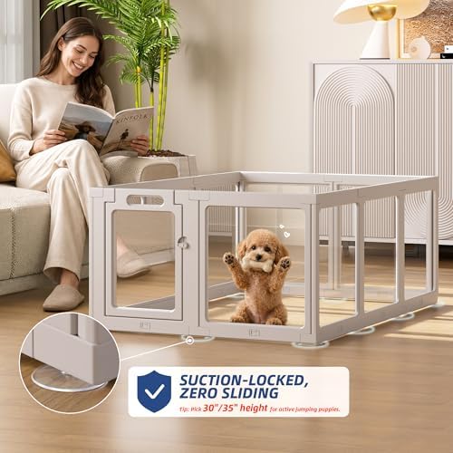 Clear Acrylic Dog Playpen Indoor Pet Pen, 12 Panels - Image 4