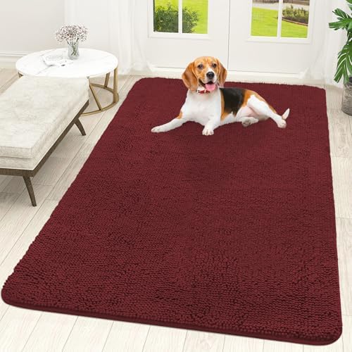 OLANLY Dog Door Mat for Muddy Paws 59x35, Super Absorbent Chenille Mud Mat by OLANLY