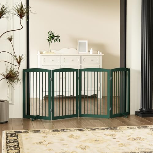 PUPETPO Freestanding Pet Gate for Dogs, Indoor Wooden Dog Gate for House - Image 7
