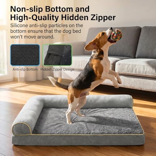 Orthopedic Dog Bed for Large Dogs 40 x 24Inch, L Shaped Memory Foam Pet Bed - Image 7