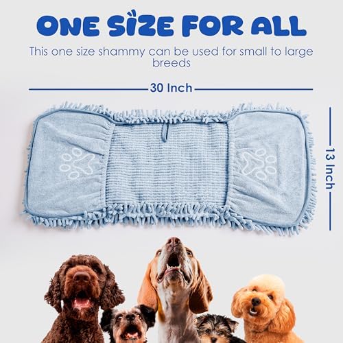 Dog Towel for Drying Dogs, Absorbent Microfiber Bath Towel, Hand Pockets - Image 4