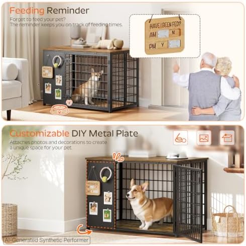 YATINEY Foldable Dog Crate Furniture, Dog Crate - Image 3
