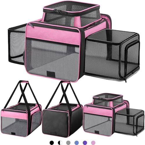 Top and 2 Sides Expandable Cat Carrier 18x11x11 TSA Airline Approved by SHARLOVY