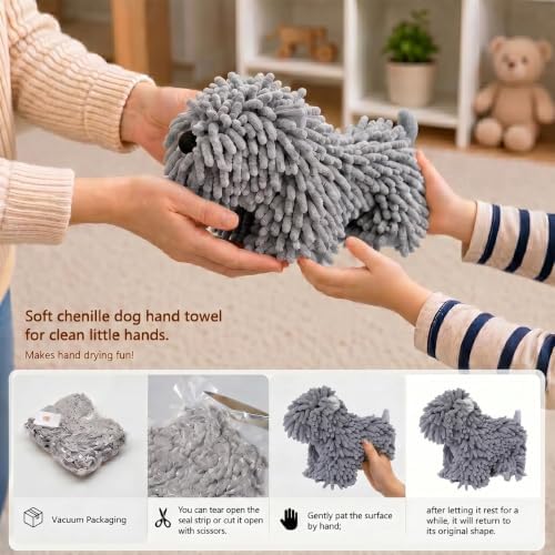 Chenille Dog Hand Towel Fuzzy Ball Dog Towel Animal Hand Towels - Image 5