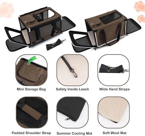 GAPZER Pet Carrier for Large Cat Soft-Sided Animal Traveling Bag up to 20lb - Image 3