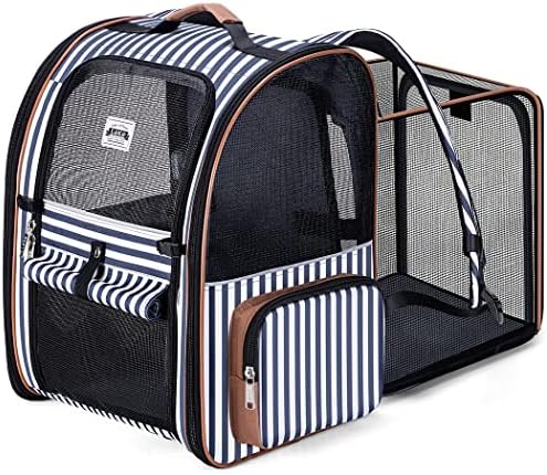 Large Cat Backpack Carrier Expandable Pet Carrier Backpack by LEKEBOBOR