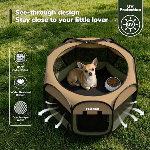 Dog Cat Small Animal Puppy Playpen Crate, Olive Green - Image 6