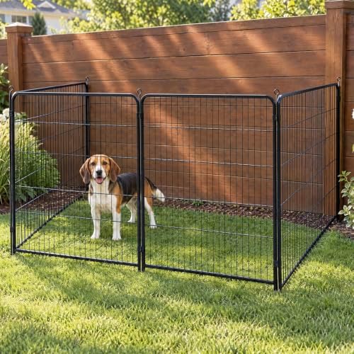 DUMOS Dog Playpen 40 Inch 4 Panels Indoor Outdoor Metal Pet Fence by DumosLifestyle