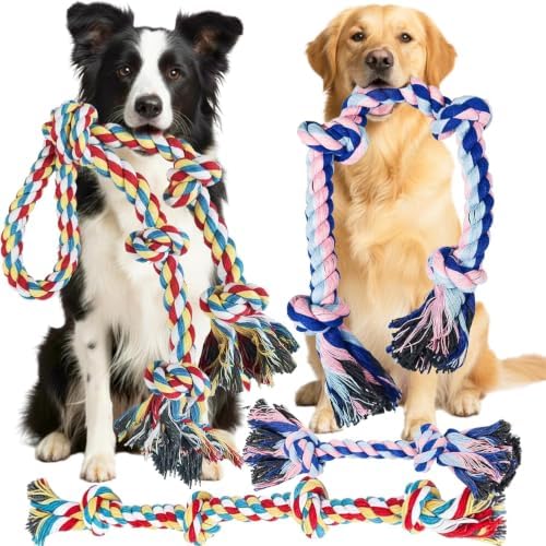 Rocfish 4 Pack Dog Rope Toys for Aggressive Chewers, Tough Tug of War Dog Toys by Unknown