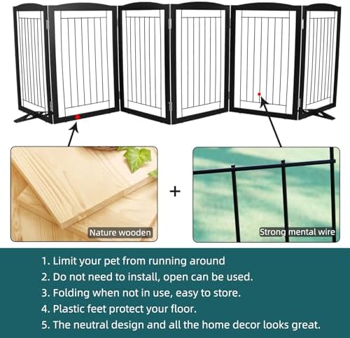 ZJSF Freestanding Dog Fence Indoor, Foldable Dog Gate - Image 5