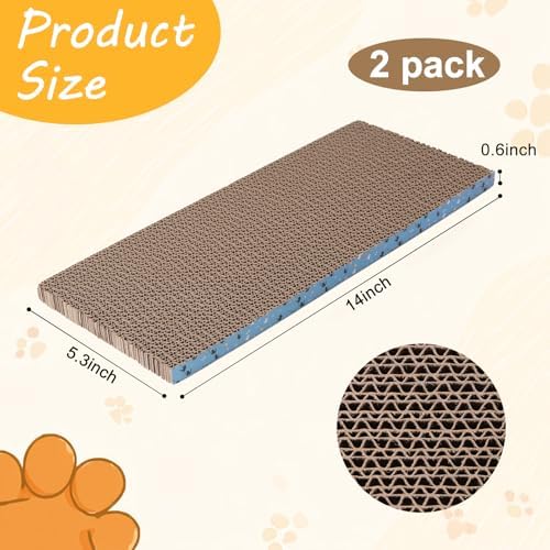 2Pack Cat Scratcher Pad, Reversible Scratching Cardboard - Image 2