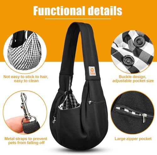 Tomkas Small Dog Cat Sling Carrier Puppy Purse Travel Wrap Soft Crossbody Pet - Image 7