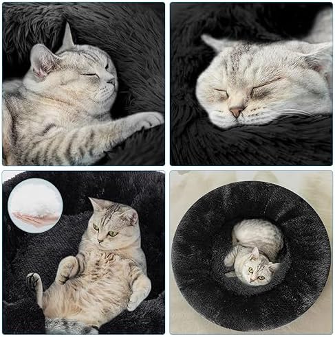 Dog Bed for Small Medium Large Dogs, 24 inch Calming Dogs Bed, Washable-Round - Image 4