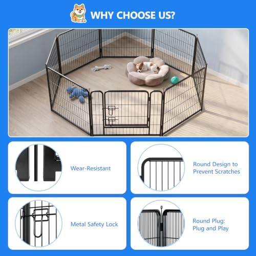 Dog Playpen Outdoor, 32 Inch Height 8 Panels Foldable Dog Pens Outside - Image 6