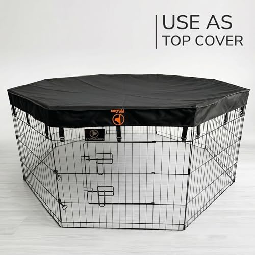PJYuCien Puppy Playpen with Bottom Pad and Door, 8 Panels 36" H - Image 2