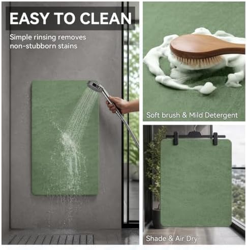 MontVoo -Bath Mat Rug-Rubber Backing Non Slip Quick Dry Absorbent Thin Bathroom - Image 5
