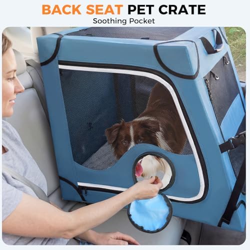 Snagle Paw Portable Dog Crate for Car Travel, Metal Frame Pet Crate, Pet - Image 3