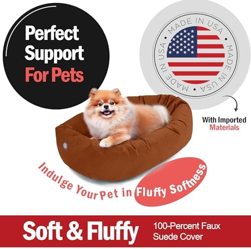 Majestic Pet 24 Inch Suede Calming Dog Bed Washable – Cozy Soft Round Dog Bed - Image 2