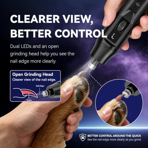 Silent Groom Pro Quiet Dog Nail Grinder, 7 Speeds, 000 RPM, 2 LEDs - Image 3
