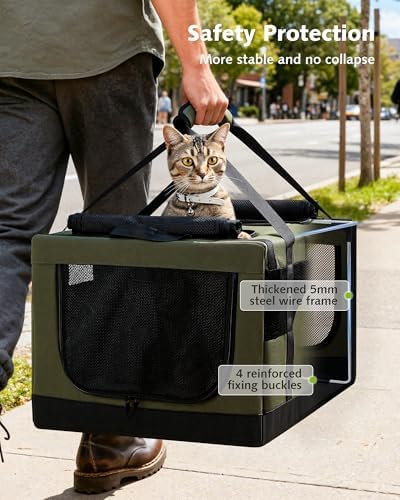 Pecute Large Cat Carrier, Soft Double Pet Crate - Image 2