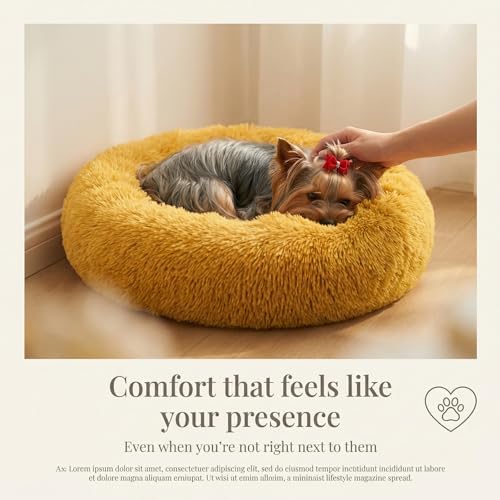 nononfish Puppy Bed for Small Dogs, Soft Calming Donut Bed - Image 2