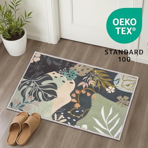Joiedomi Door Mat Indoor Entrance 2x3 Machine Washable Art Floral Small Rugs - Image 3