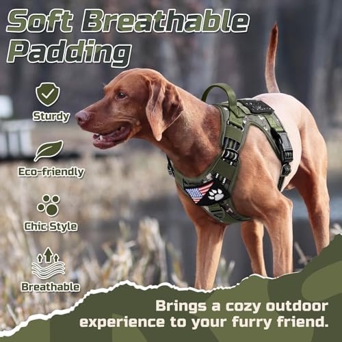 rabbitgoo Tactical Dog Harness for Large, No Pull Military Service Vest - Image 3