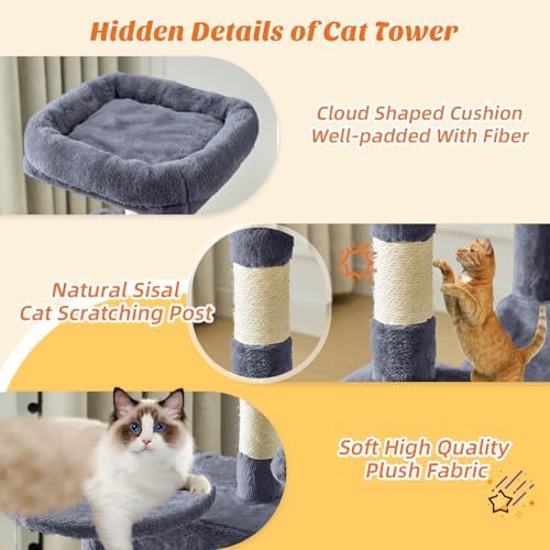 Sweetcrispy 44 Inch Cat Tree Tower - Image 5