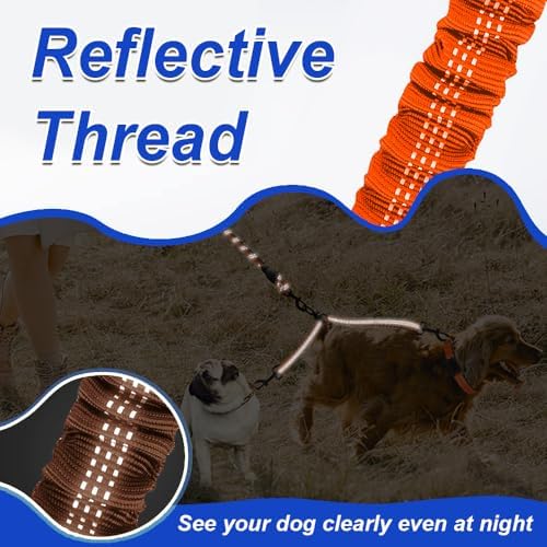 MingXpets Double Dog Leash, 360° Swivel Tangle Free Bungee Walking Training - Image 7