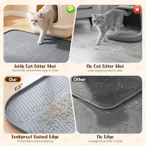 Silicone Cat Litter Mat 50”x39 Extra Large Cat Mat - Image 4