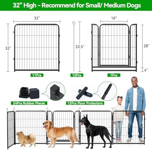 Kfvigoho Dog Playpen Outdoor Extra Wide 12 Panels Heavy Duty Dog Fence 32" - Image 3