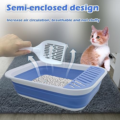 Collapsible Small Cat Litter Box, Open Top Cats Litter Pan - Image 4