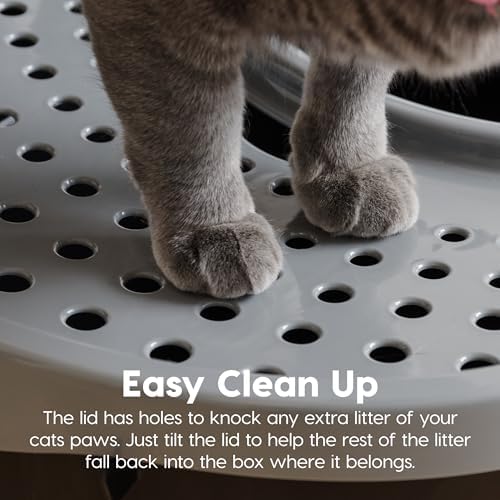 IRIS USA Top Entry Cat Litter Box, Hooded Privacy - Image 5