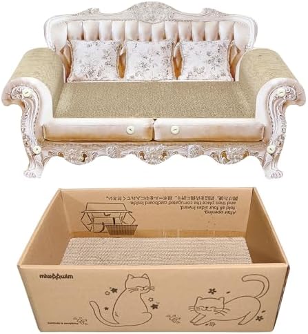 miwoowim Royal Cat Scratcher Sofa & Box, Durable Cardboard Furniture Guard - Image 4