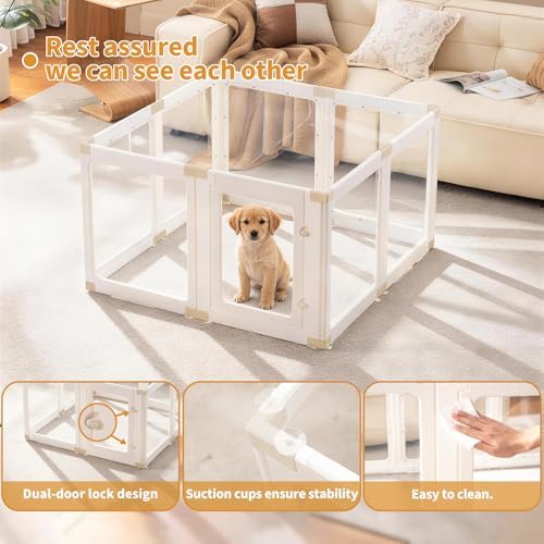 Acrylic Dog Playpen Indoor for Small Dogs & Puppies - Image 4