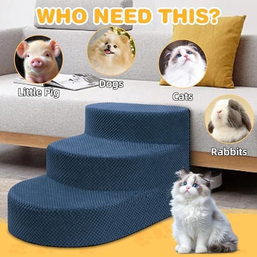 Dog Stairs 3 Steps Foam Pet Ramp - Image 5