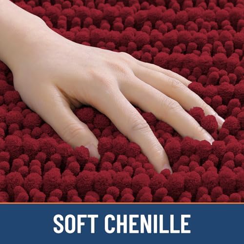 Smiry Bathroom Rugs 44X24, Extra Soft Rubber Backing Chenille Bath Mats - Image 4