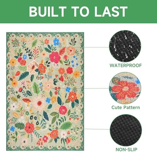 Cat Litter Mat, Upgrade Non-Slip Kitty Litter mat, Traps 100% Litter, Soft on - Image 4