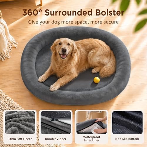 Waterproof Orthopedic Dog Bed for Medium Dogs, Dark Grey - Image 3
