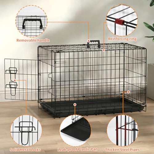 FDW | 30" Foldable Metal Dog Crate | Dark Black | Cage - Image 5