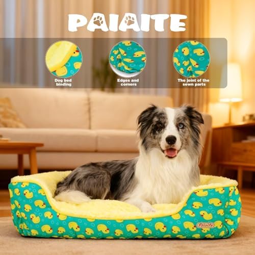 Rectangle Washable Dog Bed for Large, Medium & Small Dogs – Soft Calming Puppy - Image 5