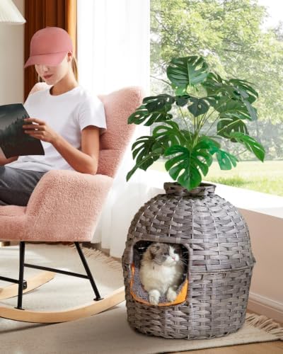 SETVSON Cat Litter Box Plant Enclosure, Hidden PE Rattan Litter Box - Image 6