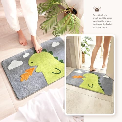 Molesun Dinosaur Bath Mat 16x24, Soft Absorbent Microfiber Bath Rugs - Image 3