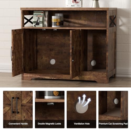 Halitaa Cat Litter Box Enclosure, Hidden Litter Box Furniture - Image 6