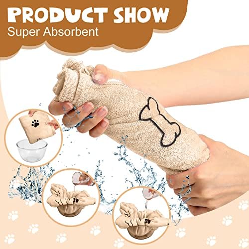 Chumia 4 Pcs Dog Towels for Drying Dog Puppy Bulk Microfiber Absorbent Paw - Image 3