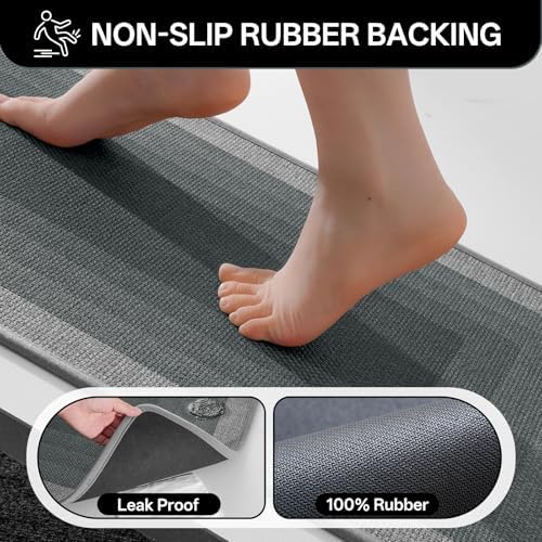 Bath Mat Non Slip, Quick Dry Bathroom Rug Under Door - Image 3