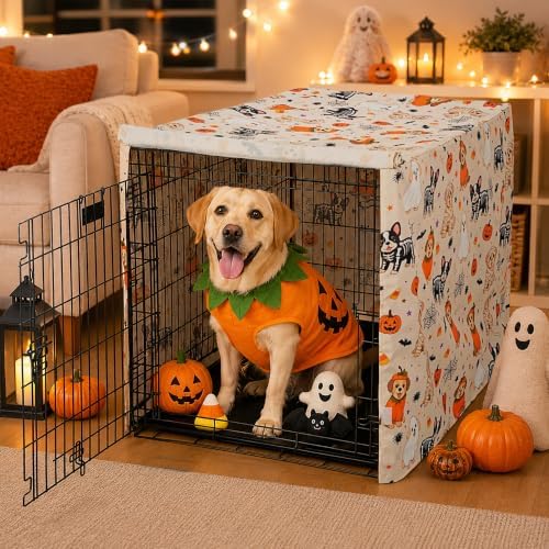 Explore Land Halloween Pattern Dog Crate Cover, 36 Inches by ExploreLand