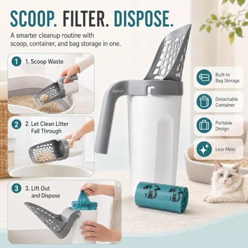 3 in 1 Cat Scoop Integrated Shovel Bucket Litter Scooper - Image 4
