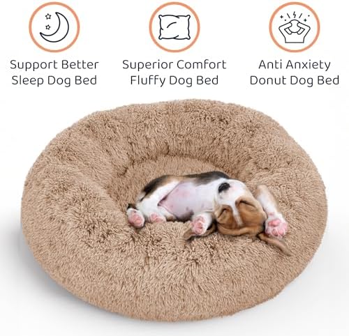 Calming Donut Dog Bed for Small Dogs, Round Dog Bed for Medium & Large Dogs - Image 3